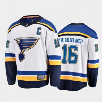 Men's St. Louis Blues Brett Hull #16 Away Retired Player Nikename White Jersey