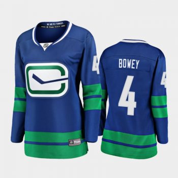 Women's 2021 Vancouver Canucks Madison Bowey #4 Alternate Jersey - Blue