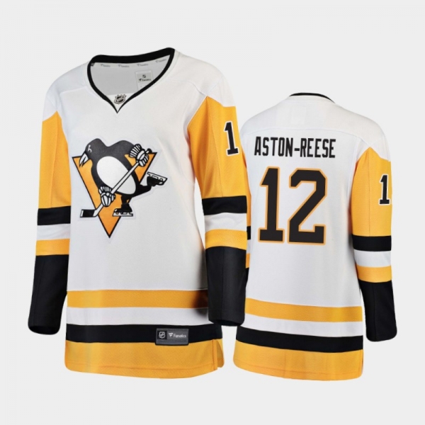 Women's 2020-21 Pittsburgh Penguins Zach Aston-Reese #12 Away Breakaway Player Jersey - White