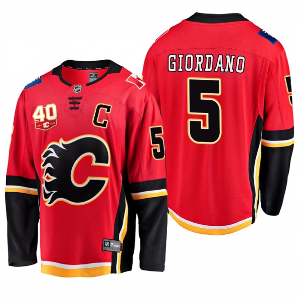 Calgary Flames Mark Giordano #5 40th Anniversary Red Home Jersey