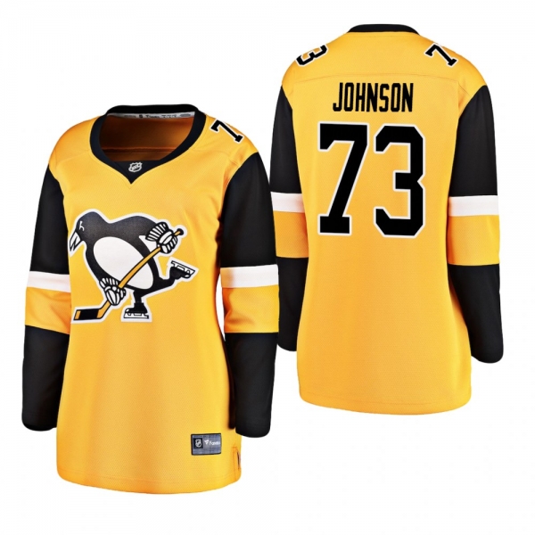 Women's Jack Johnson #73 Pittsburgh Penguins 2019 Alternate Breakaway Player Gold Bargain Jersey