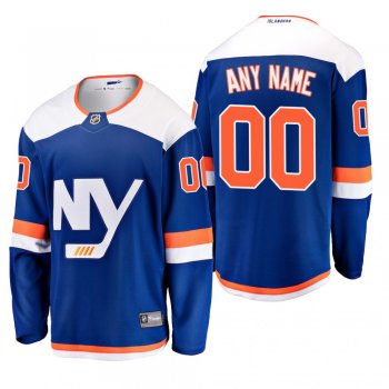 Men's New York Islanders Custom #00 2018-19 Alternate Reasonable Breakaway Jersey - Blue