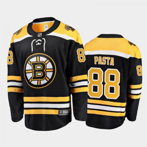 Boston Bruins David Pastrnak #88 Nickname Black Home Breakaway Pasta Jersey