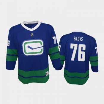 Youth Vancouver Canucks Arturs Silovs #76 Alternate 2021 Blue Jersey