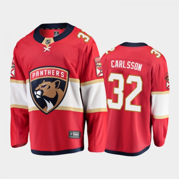 Men's Florida Panthers Lucas Carlsson #32 Home Red 2021 Jersey