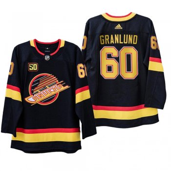 Vancouver Canucks Markus Granlund #60 50th Anniversary Black Adizero Throwback Jersey