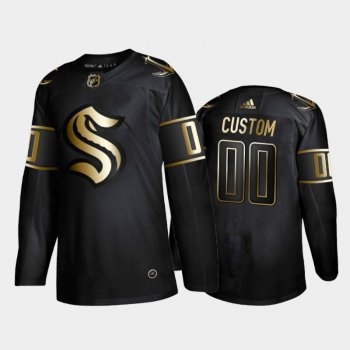 Men's Seattle Kraken Custom #00 Limited Golden Edition Black Jersey