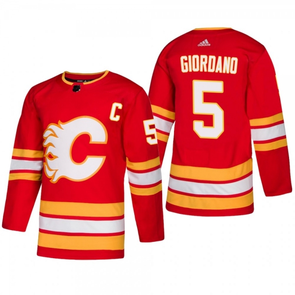 Men's Calgary Flames Mark Giordano #5 2018-19 Alternate Reasonable Adidas Authentic Jersey - Red