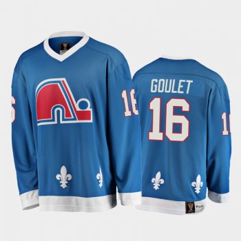 Michel Goulet #16 Quebec Nordiques Heritage Vintage Blue 25th Season Jersey