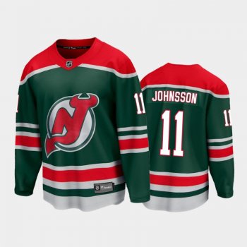 Men's New Jersey Devils Andreas Johnsson #11 Special Edition Green 2021 Jersey