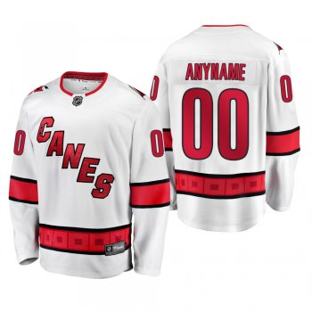 Carolina Hurricanes Custom #00 Away White 2019-20 Breakaway Player Jersey