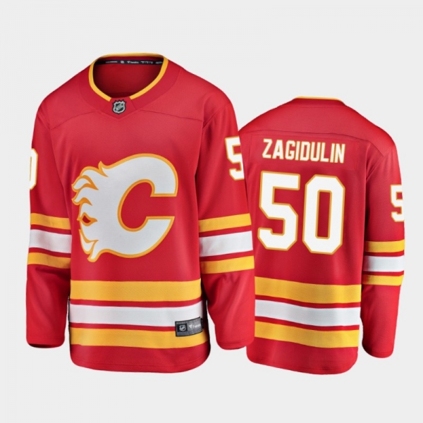 Calgary Flames Artyom Zagidulin #50 Alternate Red Breakaway Player Jersey