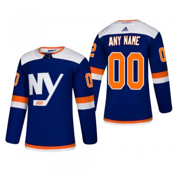 Men's New York Islanders Custom #00 2018-19 Alternate Reasonable Authentic Jersey - Blue