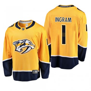 Nashville Predators Connor Ingram #1 Breakaway Player Home Yellow Jersey