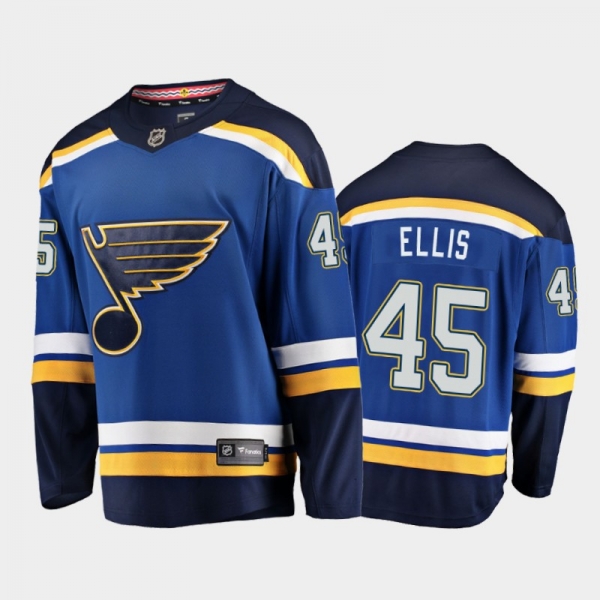 Men St. Louis Blues Colten Ellis #45 Home Royal 2020-21 Breakaway Player Jersey