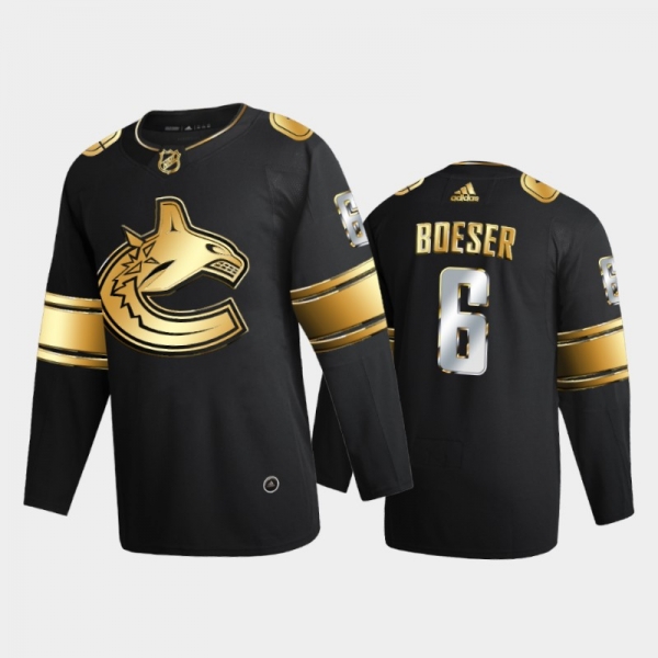 Vancouver Canucks Brock Boeser #6 2020-21 Golden Edition Black Limited Authentic Jersey