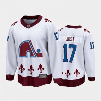 Men's Colorado Avalanche Tyson Jost #17 Special Edition White 2021 Breakaway Jersey