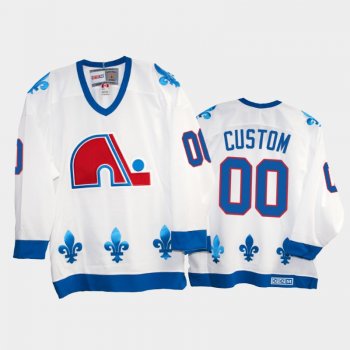 Custom #00 Quebec Nordiques Heritage Vintage White Replica Jersey