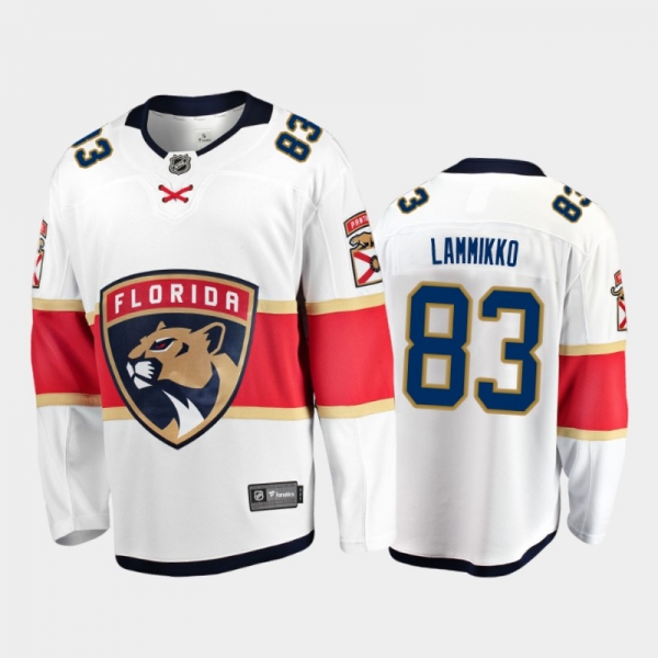 Men's Florida Panthers Juho Lammikko #83 Away White 2020-21 Breakaway Player Jersey