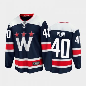 Men's Washington Capitals Garrett Pilon #40 Alternate Navy 2021 Jersey