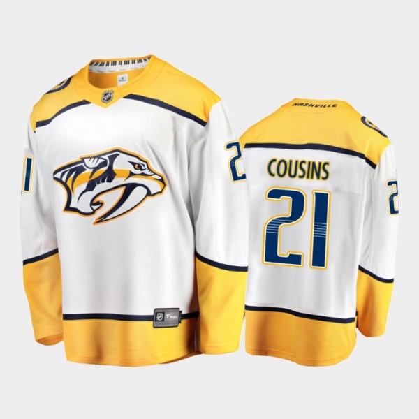 Nashville Predators Nick Cousins #21 Away White 2020-21 Breakaway Player Jersey