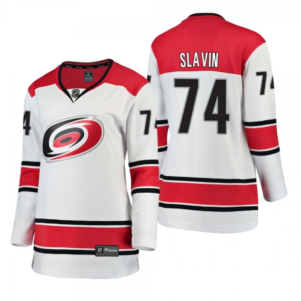 Women's Jaccob Slavin Carolina Hurricanes Away White Breakaway Player Cheap Jersey