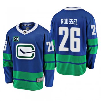 Canucks Antoine Roussel #26 50th Anniversary Alternate Jersey - Blue