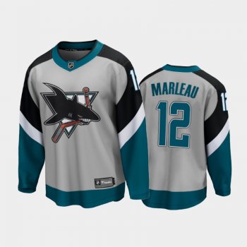 Men's San Jose Sharks Patrick Marleau #12 Reverse Retro Gray 2021 Special Edition Jersey