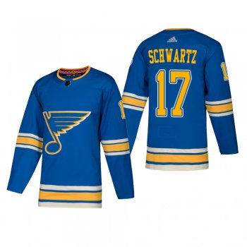 Men's St. Louis Blues Jaden Schwartz #17 2018-19 Alternate Reasonable Authentic Jersey - Blue