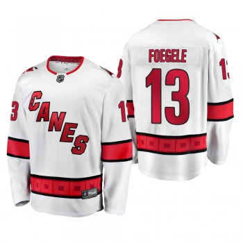 Carolina Hurricanes Warren Foegele #13 Away White 2019-20 Breakaway Player Jersey