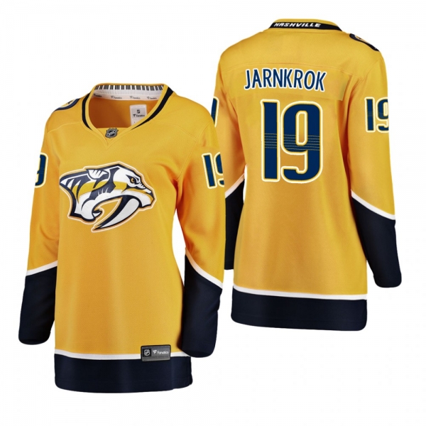 Women's Calle Jarnkrok #19 Nashville Predators Home Breakaway Player Gold Bargain Jersey