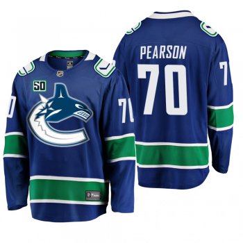 Canucks Tanner Pearson #70 50th Anniversary Home Jersey - Blue