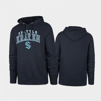 Men's Seattle Kraken 32nd Club Double Decker Headline Pullover Navy Hoodie