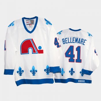 Pierre-edouard Bellemare #41 Quebec Nordiques Heritage Vintage White Replica Jersey