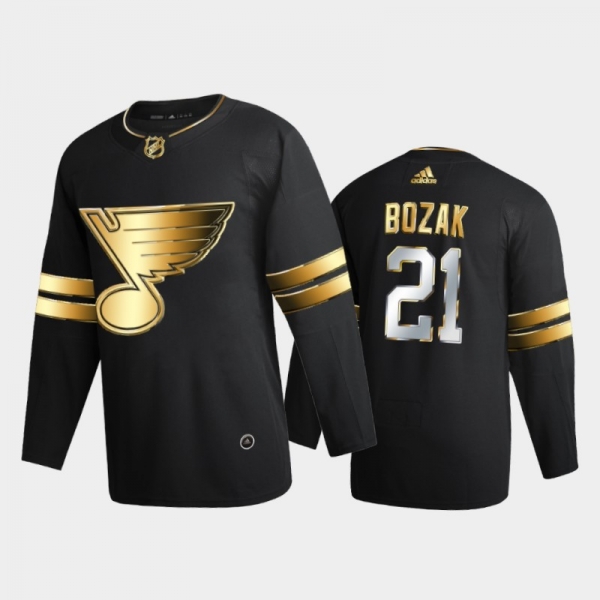 St. Louis Blues Tyler Bozak #21 2020-21 Golden Edition Black Limited Authentic Jersey