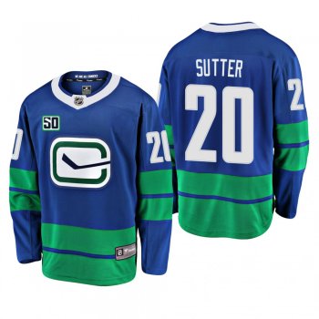 Canucks Brandon Sutter #20 50th Anniversary Alternate Jersey - Blue