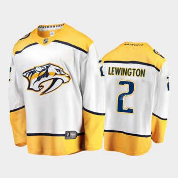 Men's Nashville Predators Tyler Lewington #2 Away White 2021 Jersey