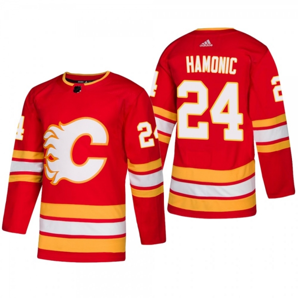 Men's Calgary Flames Travis Hamonic #24 2018-19 Alternate Reasonable Authentic Jersey - Red