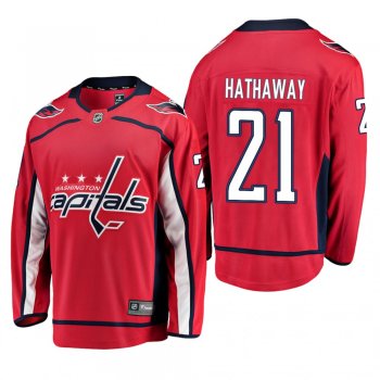 Washington Capitals Garnet Hathaway #21 Home Breakaway Player Red Jersey