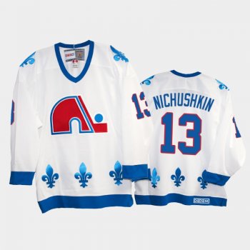 Valeri Nichushkin #13 Quebec Nordiques Heritage Vintage White Replica Jersey