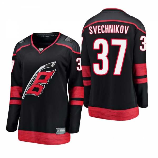 Women's Andrei Svechnikov #37 Carolina Hurricanes 2019 Alternate Breakaway Player Fanatics Branded Black Bargain Jersey