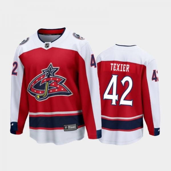 Men's Columbus Blue Jackets Alexandre Texier #42 Special Edition Red 2021 Breakaway Jersey