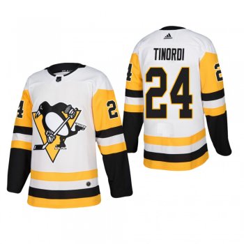 Men's Pittsburgh Penguins Jarred Tinordi #24 Away White Away Authentic Player Cheap Jersey