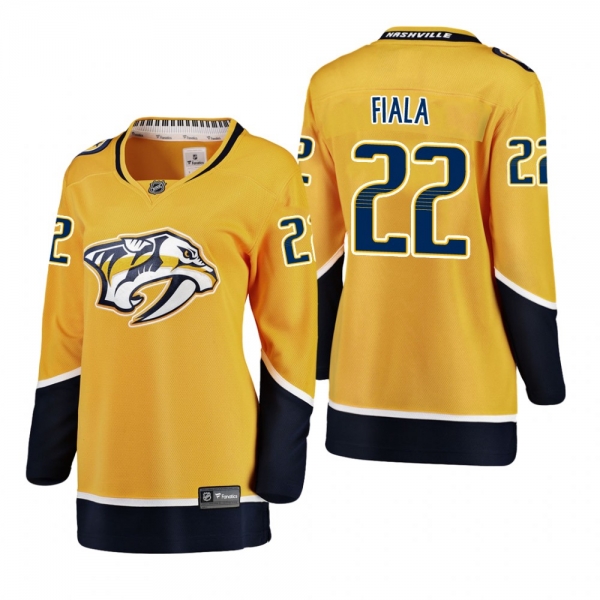 Women's Kevin Fiala #22 Nashville Predators Home Breakaway Player Gold Bargain Jersey