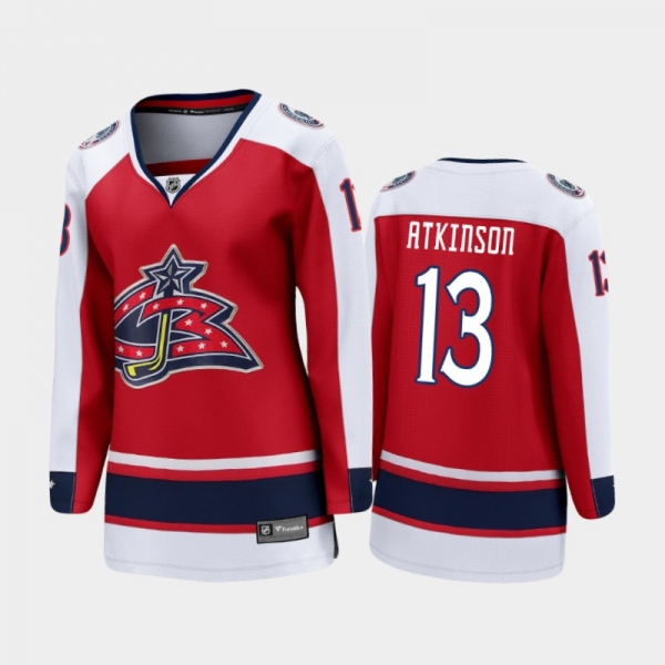 Women Columbus Blue Jackets Cam Atkinson #13 2021 Special Edition Jersey - Red