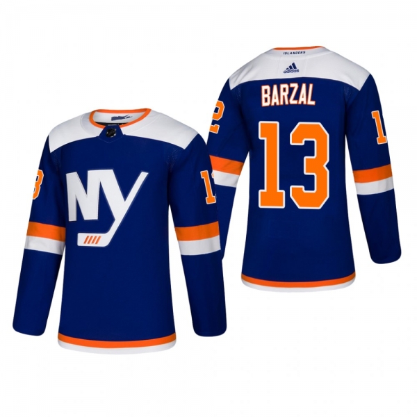 Men's New York Islanders Mathew Barzal #13 2018-19 Alternate Reasonable Authentic Jersey - Blue