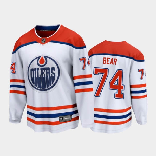 Men's Edmonton Oilers Ethan Bear #74 Special Edition White 2021 Jersey