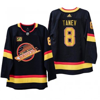 Vancouver Canucks Christopher Tanev #8 50th Anniversary Black Adizero Throwback Jersey