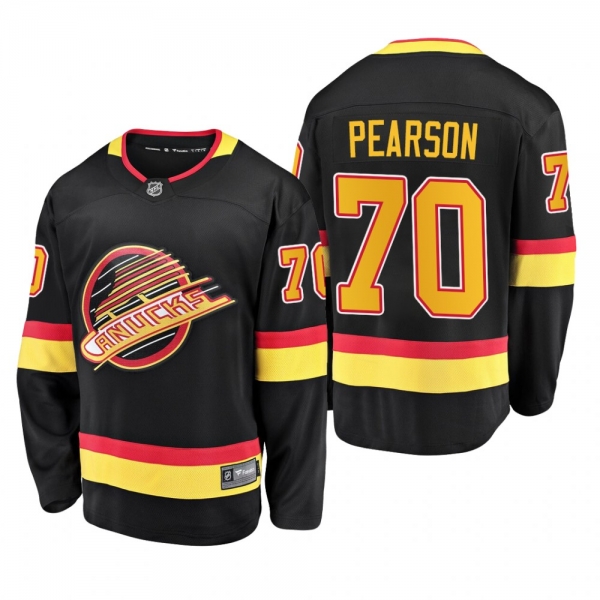 Tanner Pearson #70 Canucks 90's Flying Skate 50th Anniversary Black Premier Breakaway Player Jersey