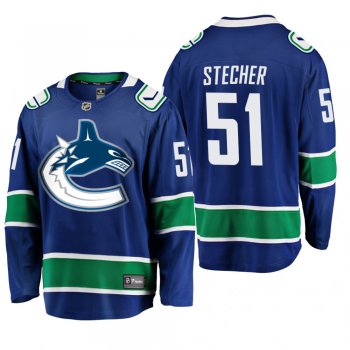 Vancouver Canucks Troy Stecher #51 Home Blue Breakaway Player Fanatics Branded Jersey